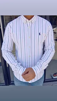 قميص رجالي مقلم بأكمام طويلة - بولو رالف لورين (Polo Ralph Lauren)