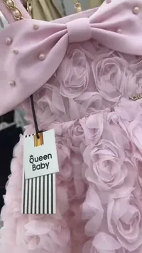 فستان حفلات بناتي مزين بالورود - كوين بيبي (Queen Baby)