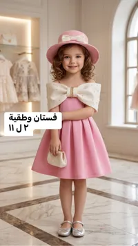 فستان بناتي مع طاقية أنيقة