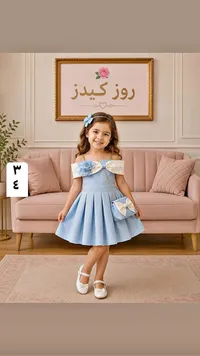 فستان أطفال رسمي مع حقيبة - روز كيدز - سوق غزة