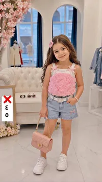 طقم ملابس صيفي بناتي - باربي (Barbie)