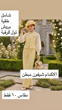 طقم بناتي شامل - بروش تول للرقبة (بروش)
