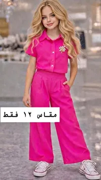 طقم بناتي وردي مقاس 12