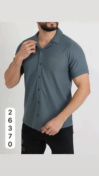 قميص رجالي صيفي بياقة كلاسيكية