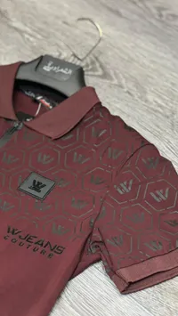قميص بولو رجالي بنقشة سداسية - دبليو جينز كوتور (W Jeans Couture)