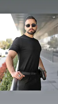 تيشيرت رجالي صيفي كاجوال بياقة دائرية