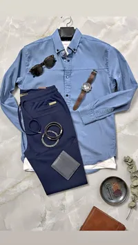 قميص رجالي أزرق (Denim Shirt)