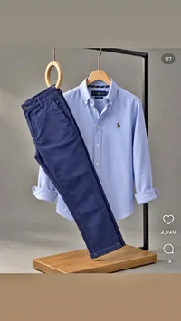 قميص بأزرار وبنطلون كاجوال - رالف لورين (Polo Ralph Lauren)