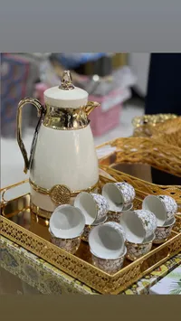 طقم شاي وقهوة فاخر بتصميم كلاسيكي