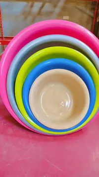 طقم طشوت بلاستيك ملون - 5 قطع