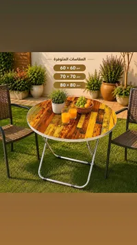 طاولة قابلة للطي بتصميم خشبي