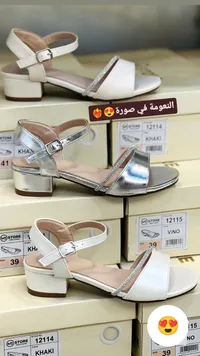 صندل حريمي بكعب منخفض - إم 3 ستور (M3 Store)