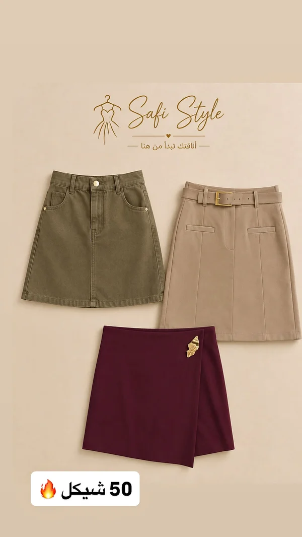 تشكيلة تنانير نسائية - Safi Style - ملابس نسائية - سوق غزة