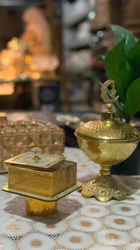 طقم صناديق تخزين ذهبي فاخر
