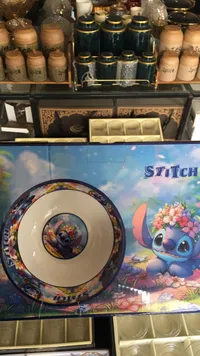 طقم زبادي سيراميك بتصميم ستيتش (Stitch)