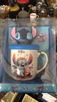مج سيراميك بشخصية ستيتش مع غطاء (Stitch)