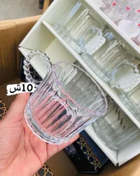 طقم أكواب زجاجية بتصميم عصري - سوق غزة