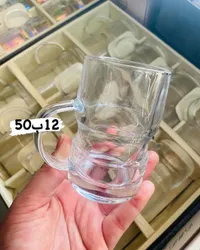 كوب زجاجي شفاف بمقبض - سوق غزة
