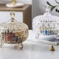 طقم علب تقديم زجاجية بتصميم كلاسيكي