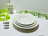 طقم صحون شوربة سيراميك أبيض