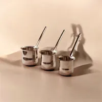 طقم ركوات قهوة ستانلس ستيل - 3 قطع