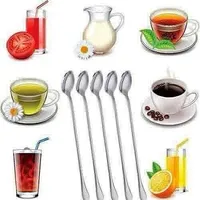 طقم ملاعق طويلة للمشروبات والتحريك