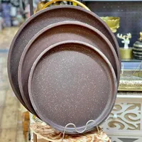 طقم صواني تقديم دائرية جرانيت - 3 قطع