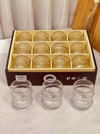 أكواب زجاجية مزخرفة - جولدن كول (Golden Cole)