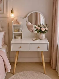 طاولة مكياج بمرآة وأدراج (Modern Vanity Table)