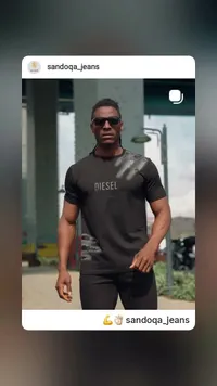 تيشيرت رجالي أسود - ديزل (Diesel)