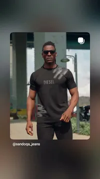 تيشيرت رجالي أسود بتصميم عصري - ديزل (Diesel)