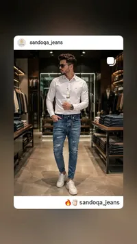 طقم ملابس رجالي كاجوال - صندوق جينز (Sandoqa Jeans)