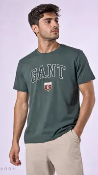 تيشيرت رجالي بياقة دائرية - غانت (Gant)