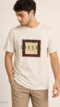 تيشيرت رجالي قطني بشعار ديزل (Diesel)