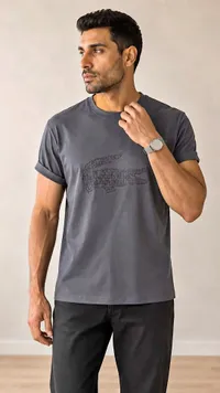 تيشيرت رجالي كاجوال بشعار التمساح - لاكوست (Lacoste)