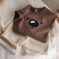 طقم ملابس صيفي للأطفال بتصميم الدب