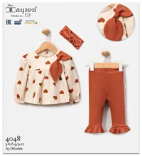 طقم ملابس أطفال بناتي بفيونكة - كايزن (Cayzen)
