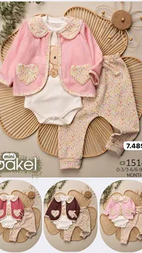 طقم ملابس مواليد - Mini Bakel