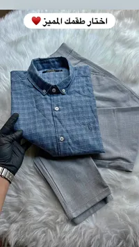 طقم ملابس رجالي قميص كاروهات وبنطال قماشي - بولو رالف لورين (Polo Ralph Lauren)