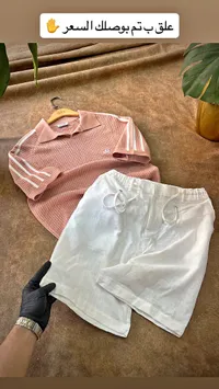 طقم صيفي رجالي بولو وشورت - أديداس (Adidas)