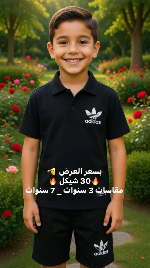 طقم ملابس صيفي للأطفال - أديداس (Adidas) - ملابس أطفال - سوق غزة