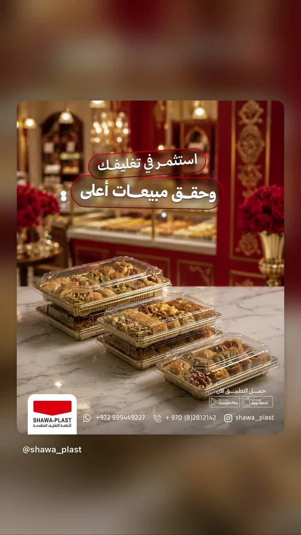 عبوات تغليف بلاستيكية للحلويات - شوا بلاست (Shawa-Plast) - أجهزة كهربائية - سوق غزة