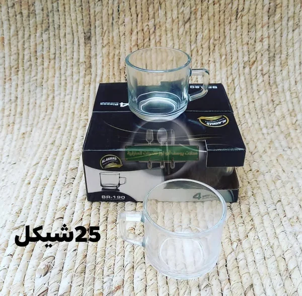 طقم أكواب زجاجية 4 قطع - الأحمد (Alahmad) - أدوات منزلية - سوق غزة