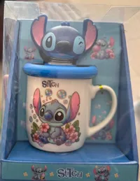 مج سيراميك بشخصية ستيتش مع غطاء (Stitch)
