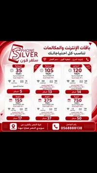 باقات الإنترنت والمكالمات - سلفرفون (Phone Silver)