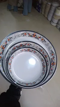 مجموعة أطباق سيراميك ديكور زهور ملونة