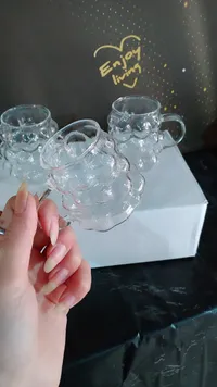 مجموعة أكواب زجاجية بتصميم فقاعات - إنجوي