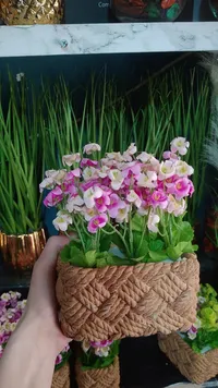 إناء نباتات بحبل الجوت - وعاء ديكوري