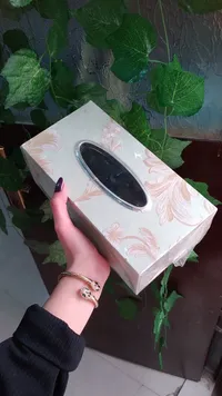 صندوق مناديل مع فتحة بيضاوية
