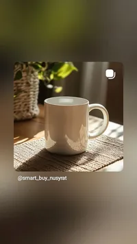 كوب سيراميك أبيض بتصميم عصري